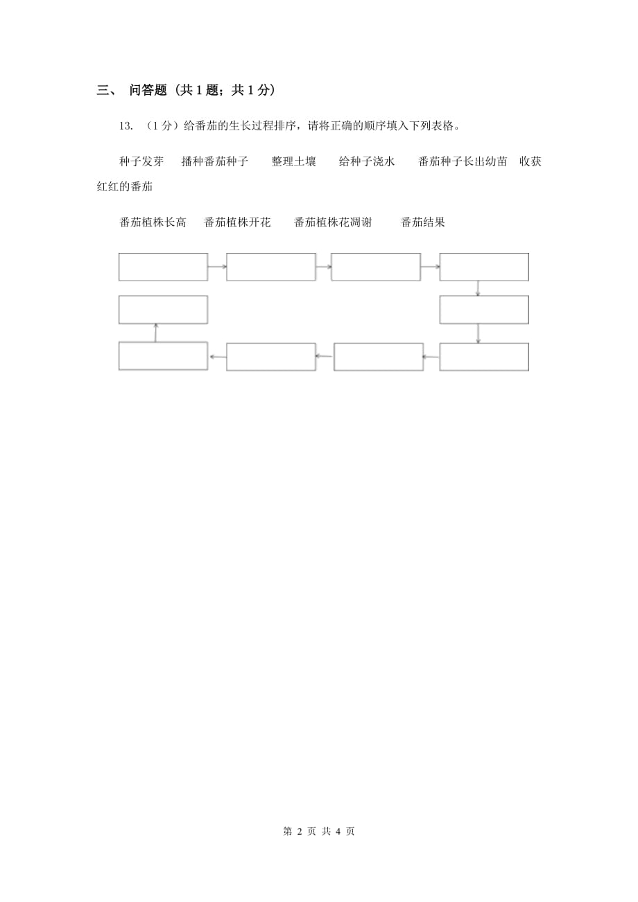 粤科版小学科学三下第一单元第4课时《开花结果》（I）卷.doc_第2页