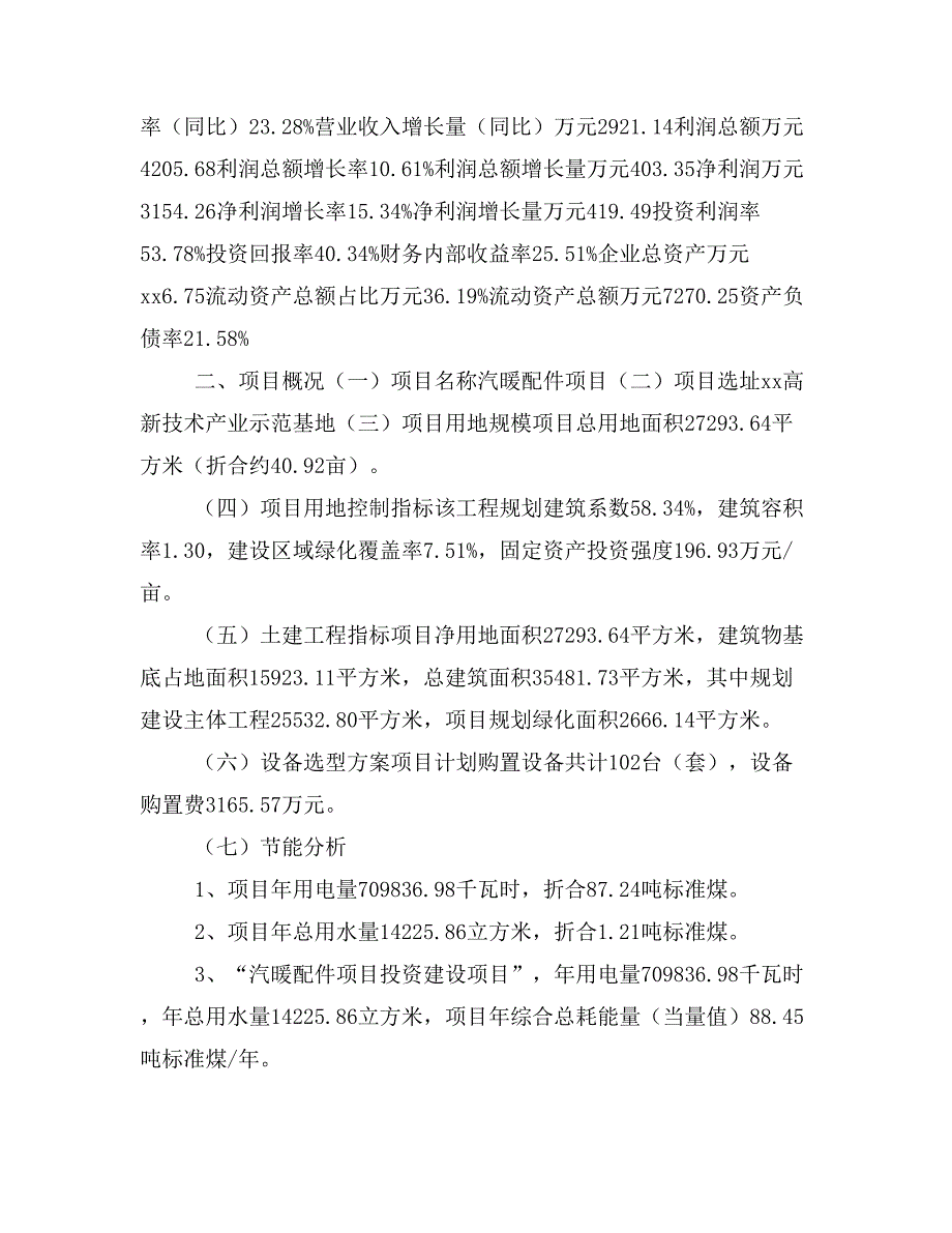 汽暖配件项目立项投资可行性报告模板(立项申请及建设方案)_第3页