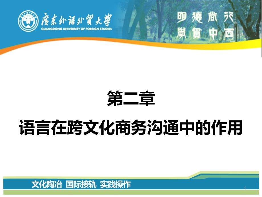 跨文化沟通 第2章 语言在跨文化商务沟通中的作用329最新修改版_第1页