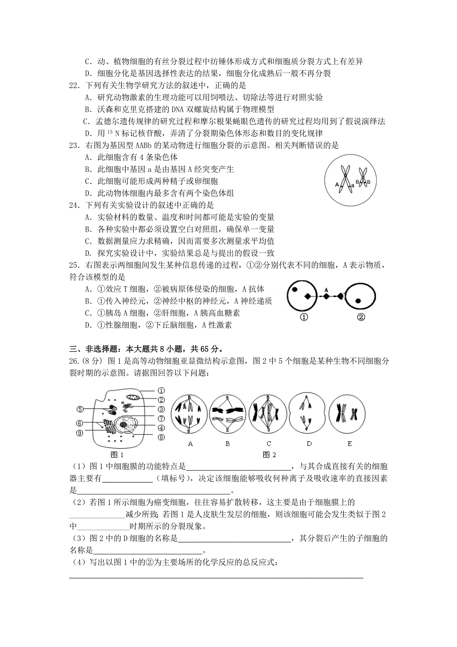 2019-2020年高三11月练习生物试题.doc_第4页