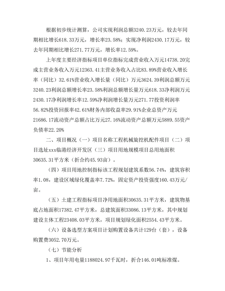 工程机械旋挖机配件项目立项投资可行性报告模板(立项申请及建设方案)_第3页