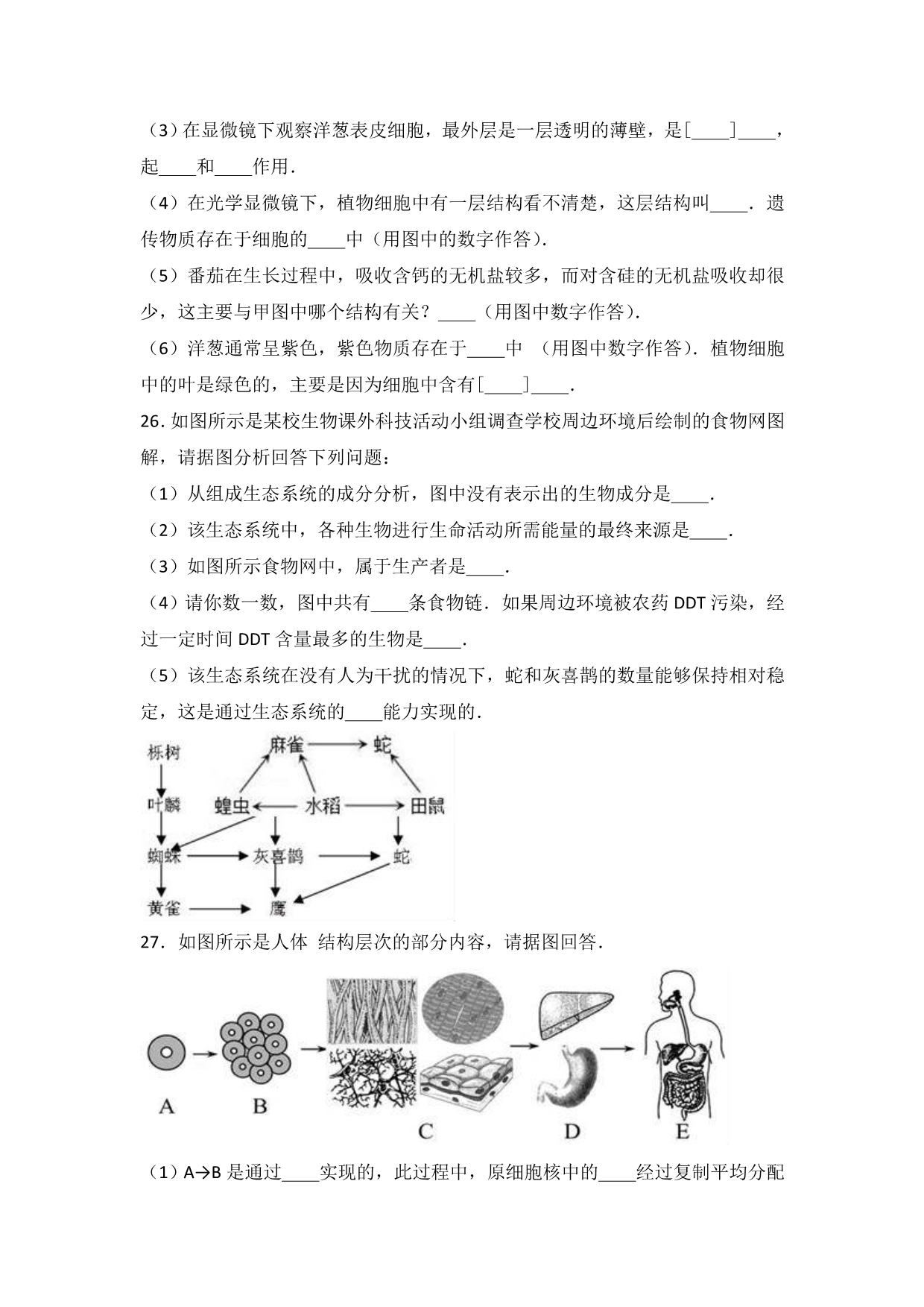 2019年六年级（上）期末生物试卷（解析版）.doc_第5页