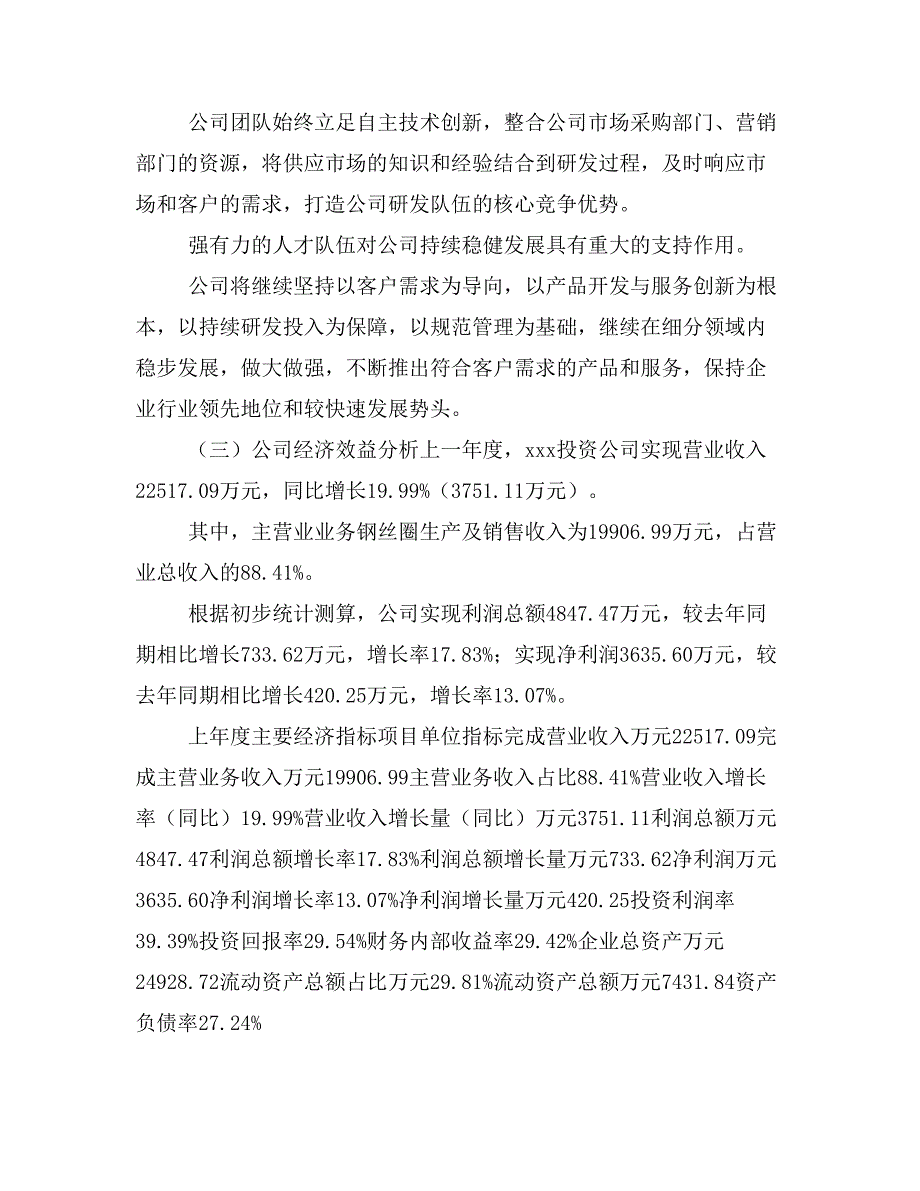 钢丝圈项目立项投资可行性报告模板(立项申请及建设方案)_第2页