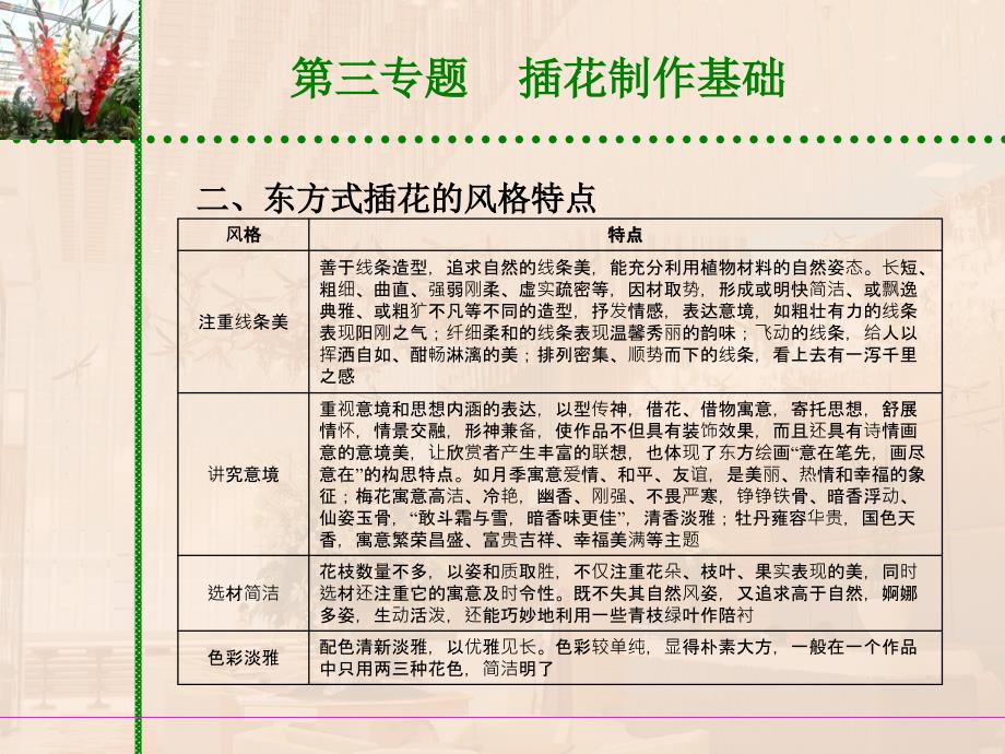 饭店服务技能综合实训 花艺 教学课件 作者 课件+题库 3第三专题_第2页