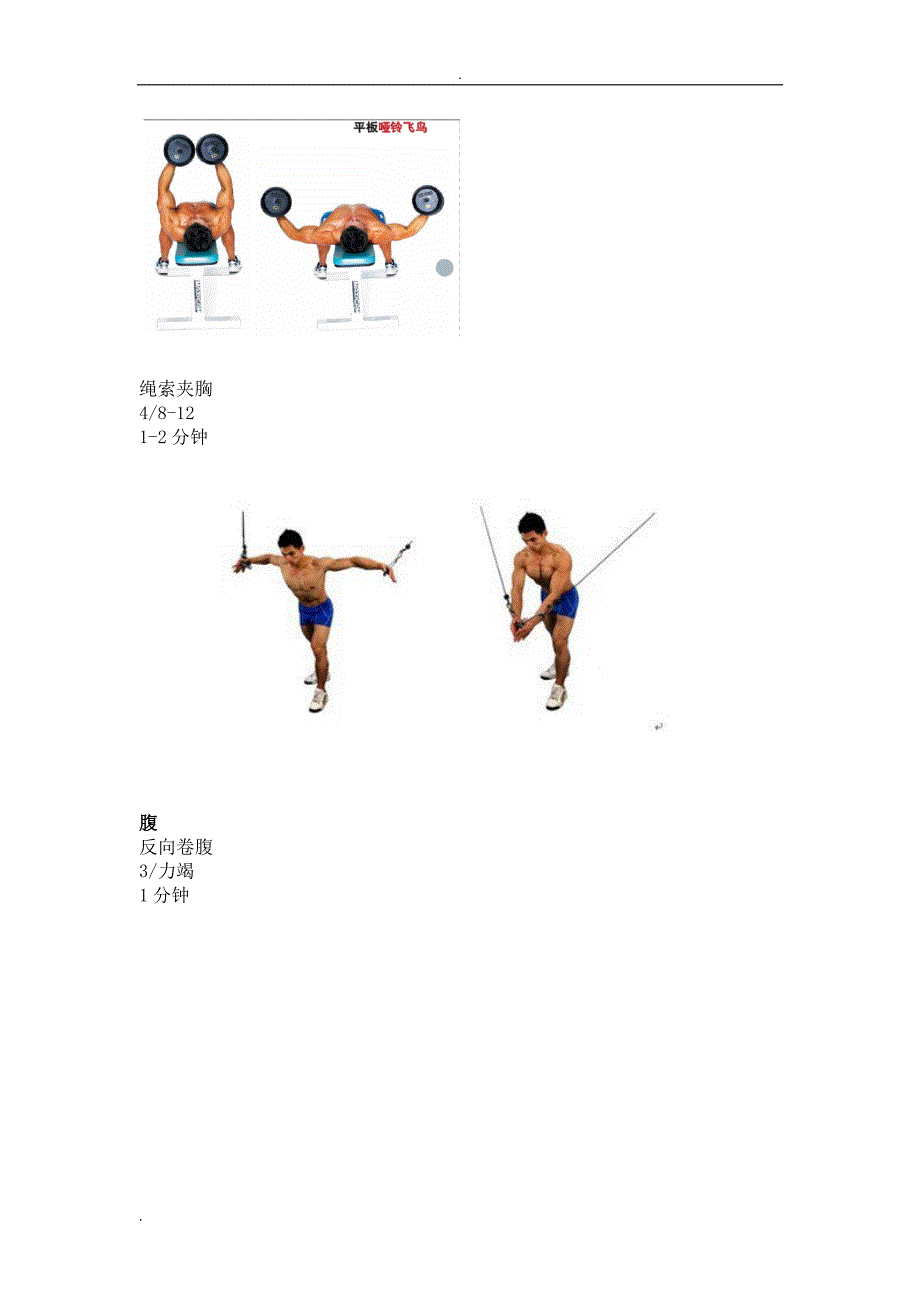 男子健身房增肌训练计划(有图胸背两个循环)_第2页