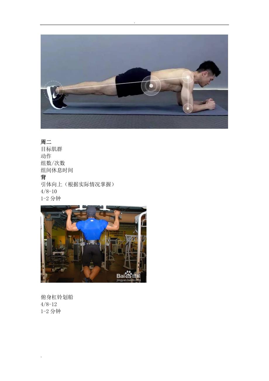 男子健身房增肌训练计划(有图胸背两个循环)_第4页