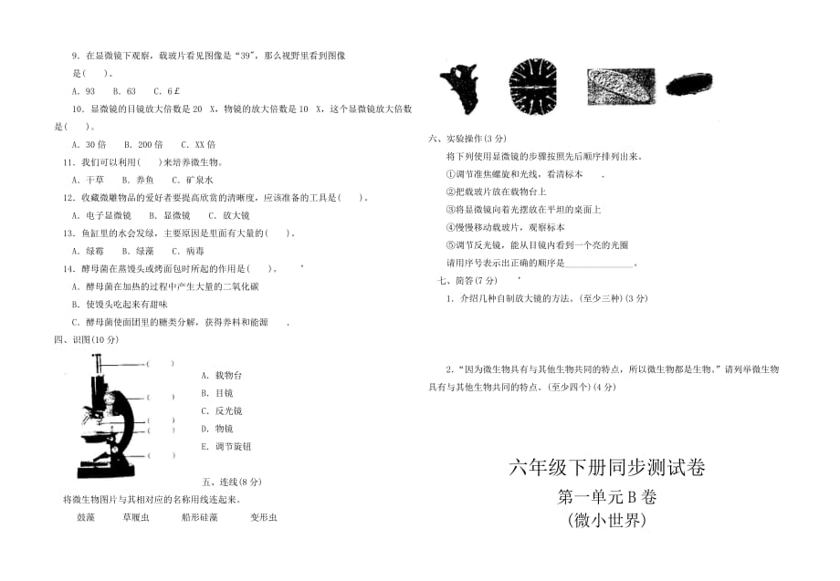 2019年六年级下册同步测试卷第一单元.doc_第2页