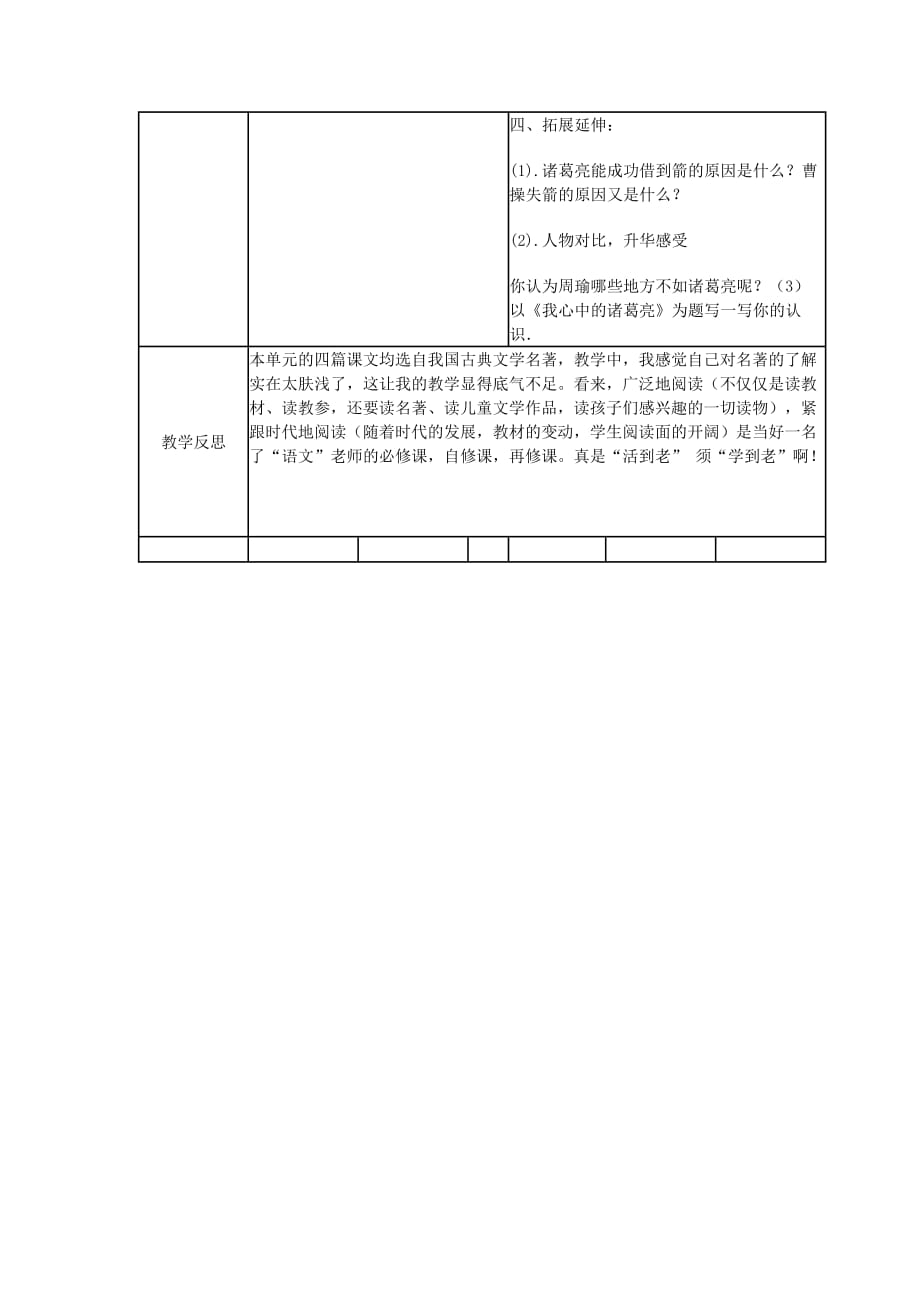 2019年（秋季版）五年级语文上册《草船借箭》导学案鲁教版.doc_第3页