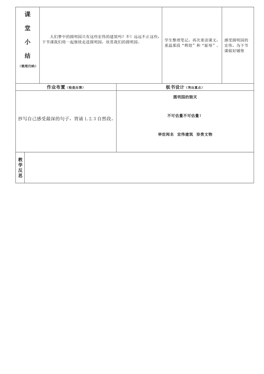 2019年五年级新课标人教版语文上册圆明园的毁灭第1课时学案.doc_第3页