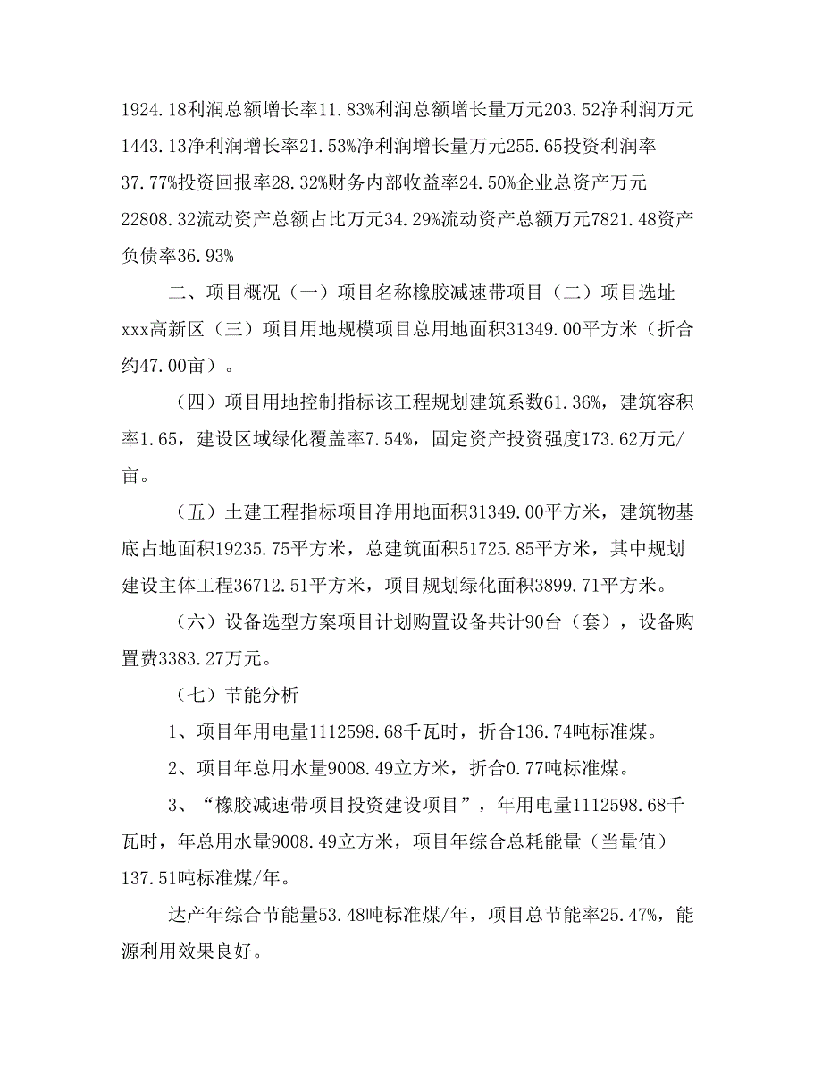 橡胶减速带项目立项投资可行性报告模板(立项申请及建设方案)_第4页