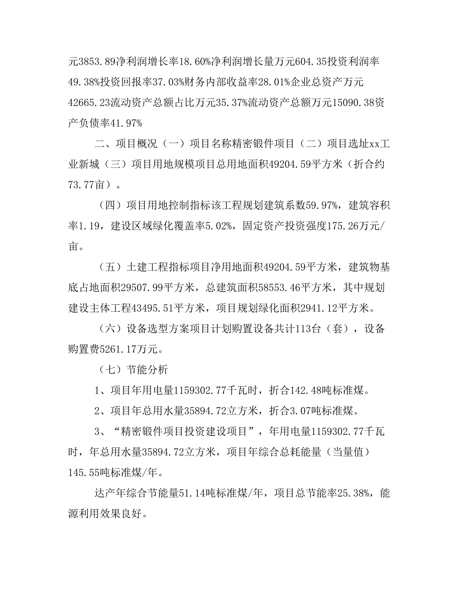 精密锻件项目立项投资可行性报告模板(立项申请及建设方案)_第3页