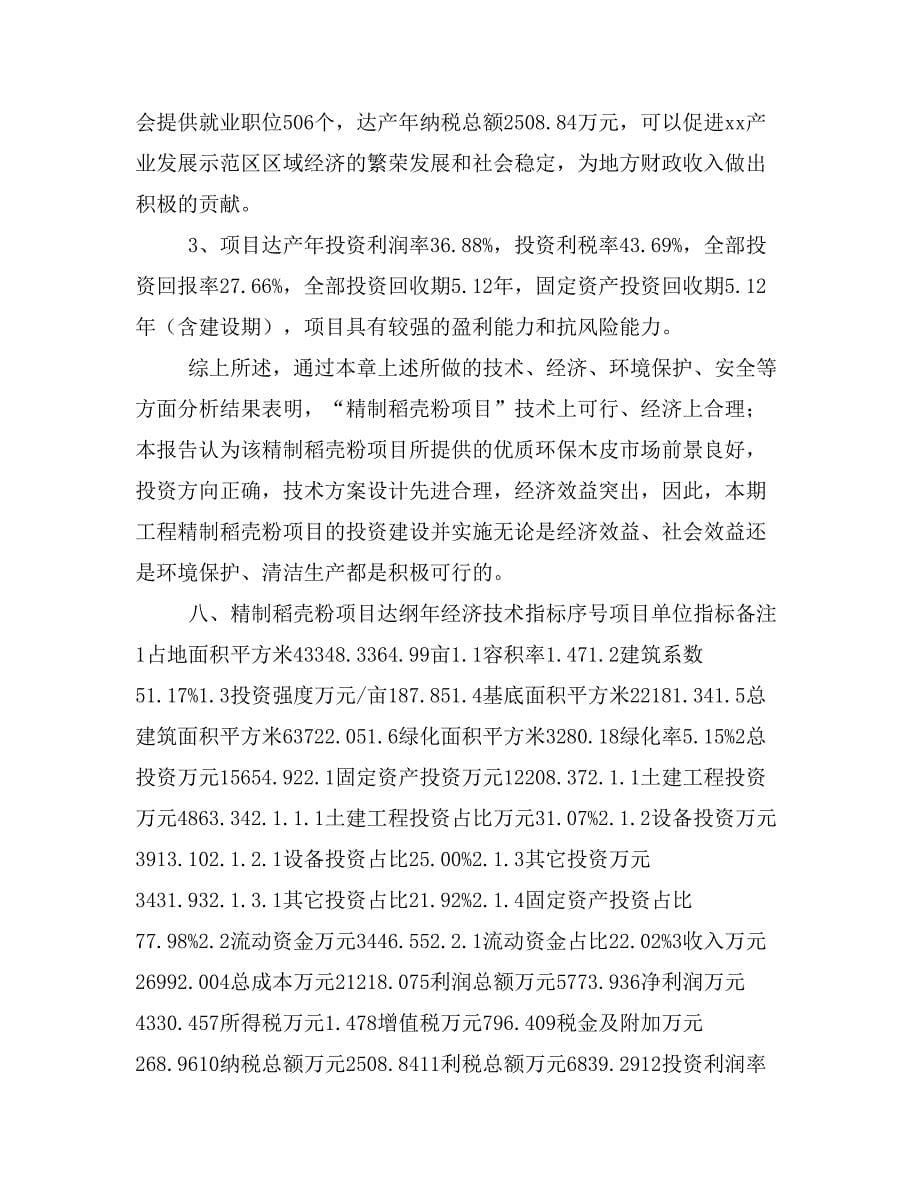 精制稻壳粉项目投资策划书(投资计划与实施方案)_第5页