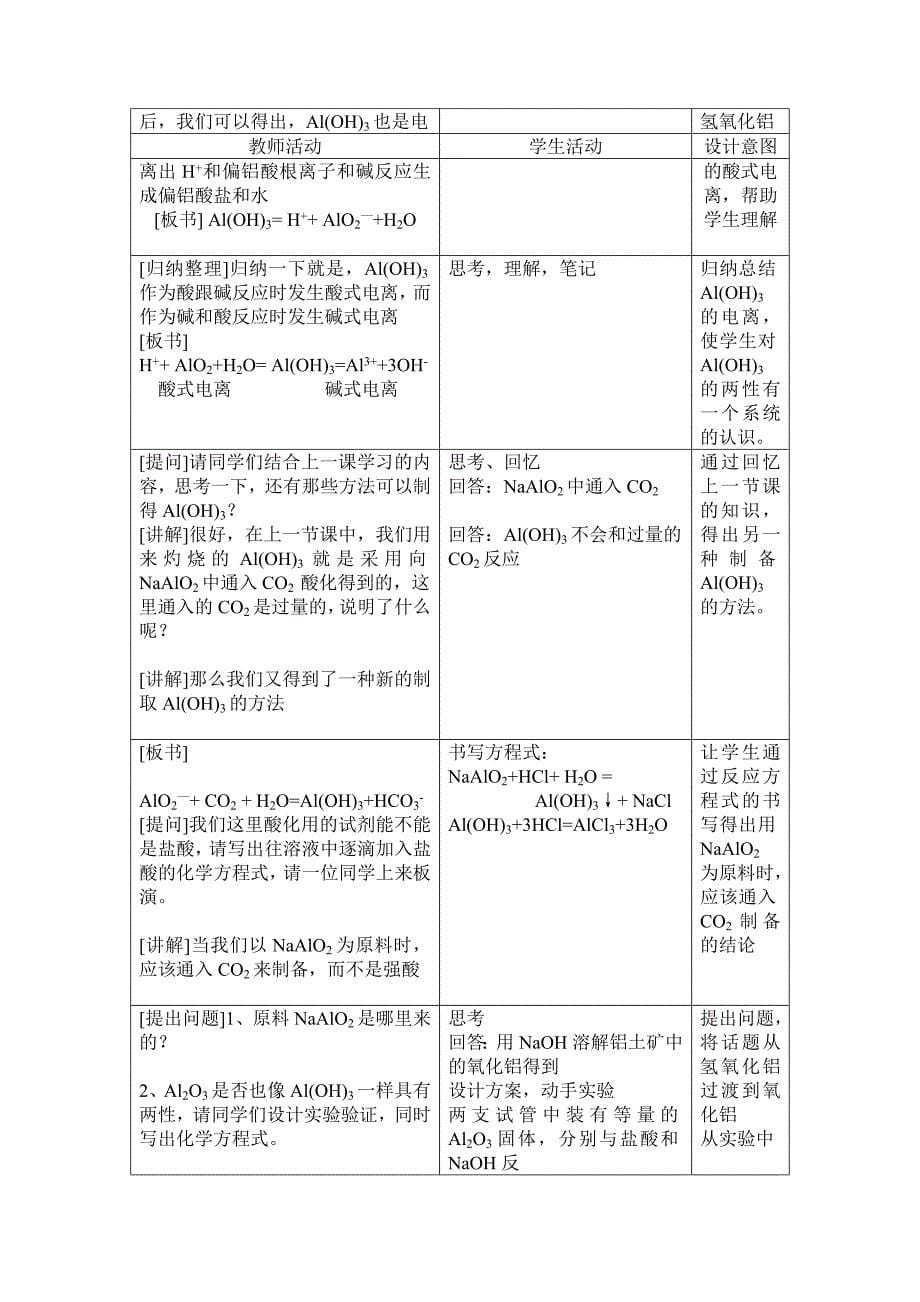 铝的氧化物和氢氧化物教学设计.doc_第5页