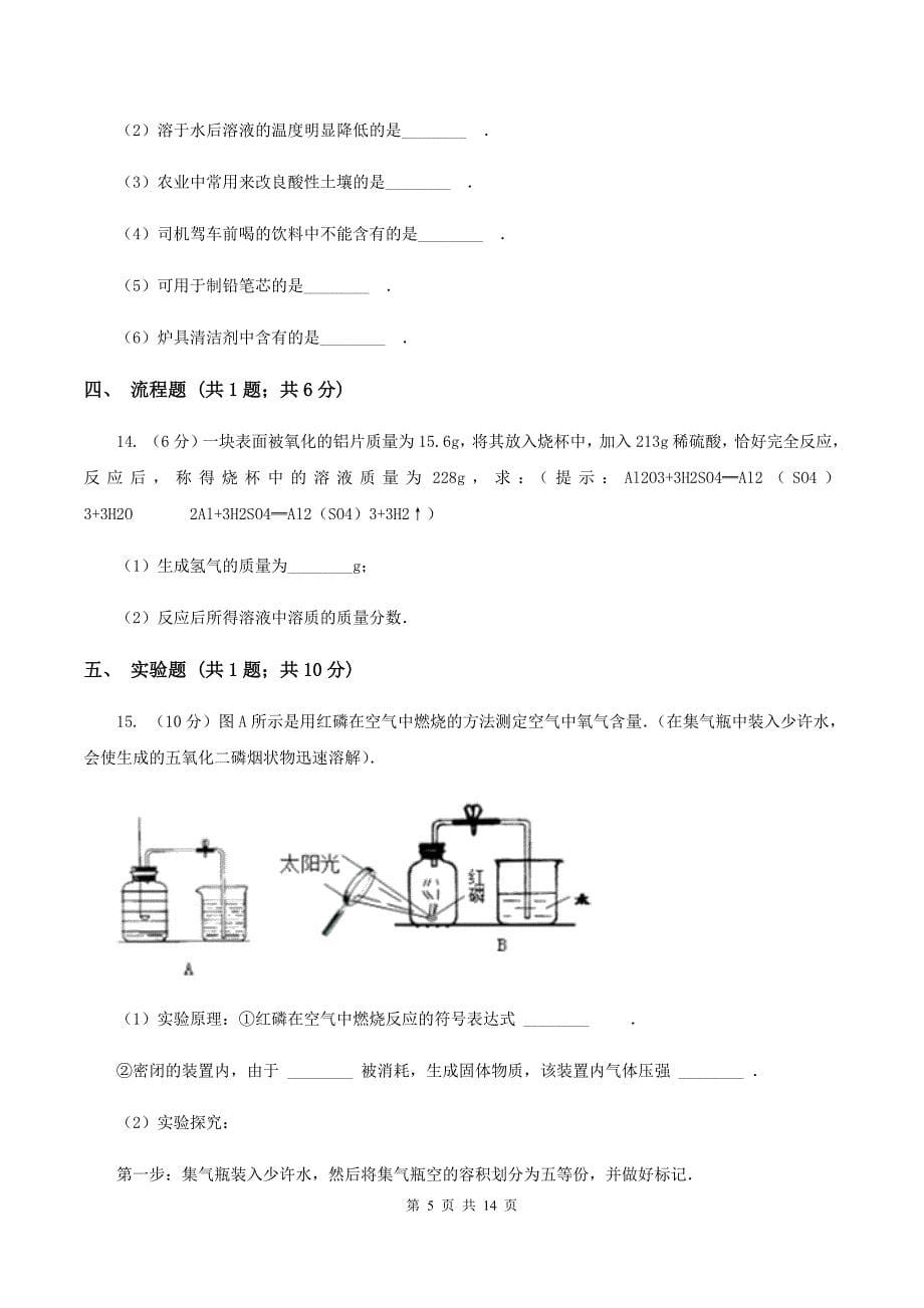 粤教版2019-2020学年九年级下学期化学第一次月考考试试卷D卷.doc_第5页