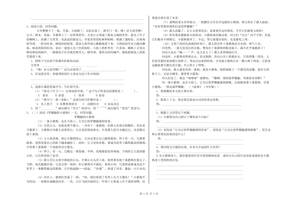 新人教版2019年六年级语文下学期期末考试试卷 附解析.doc_第3页