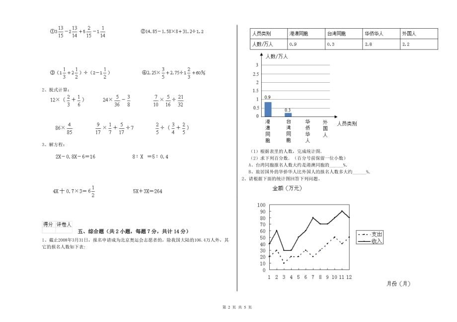 梧州市实验小学六年级数学【上册】全真模拟考试试题 附答案.doc_第2页