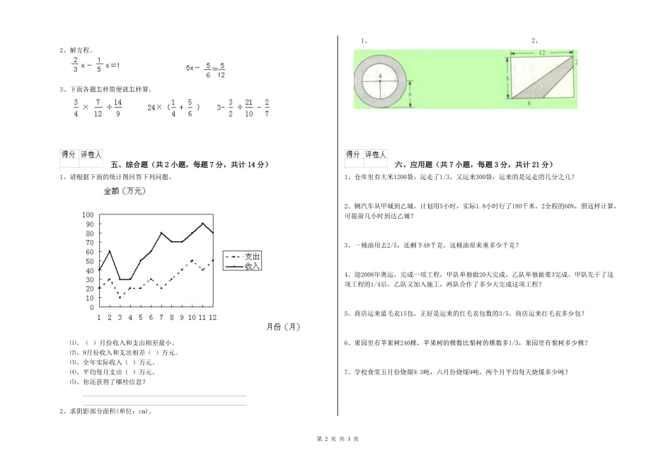 长沙市实验小学六年级数学【下册】过关检测试题 附答案.doc_第2页