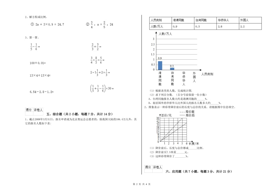 娄底地区实验小学六年级数学【上册】综合检测试题 附答案.doc_第2页