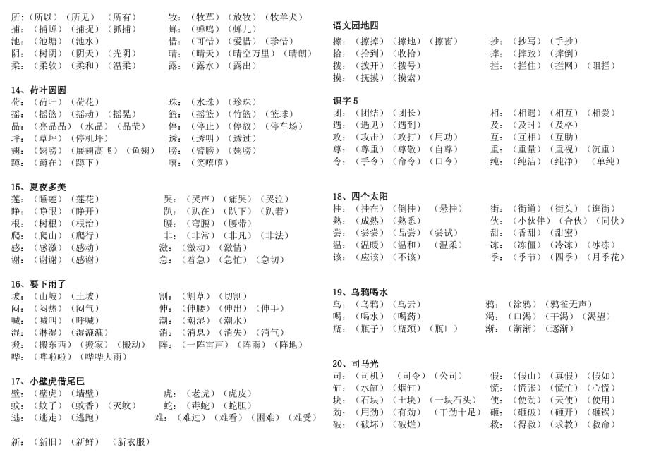 小学语文一年级下册二类字扩词.doc_第3页