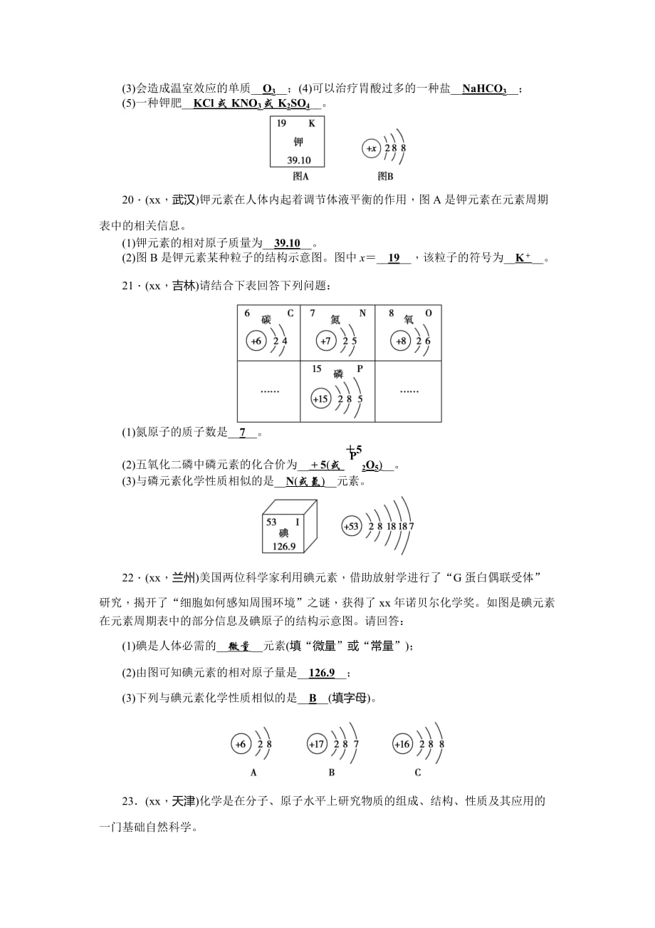 2019-2020年中考化学总复习考点跟踪突破：第二单元检测题 含答案.doc_第4页