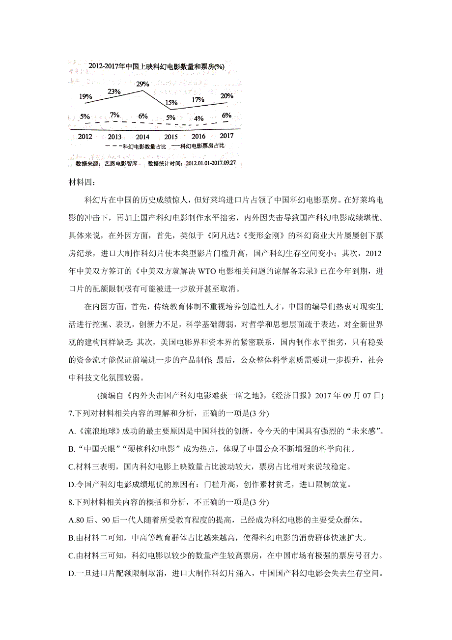 浙江省杭州地区重点中学2020届高三上学期期中考试语文试题[答案]_第4页