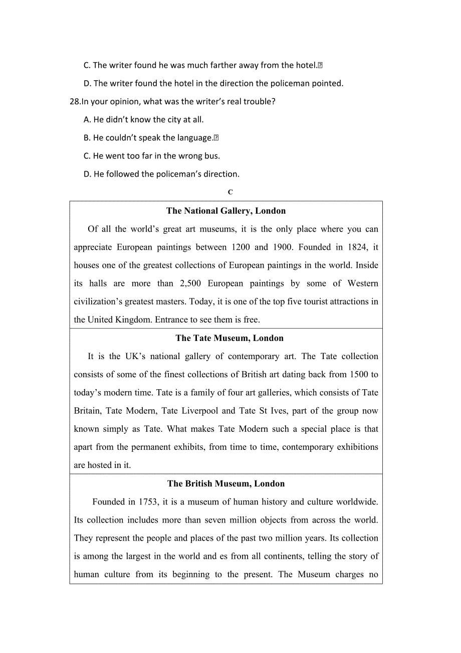 2019-2020年高二上学期第二次月考英语试题（陕） 缺答案.doc_第5页