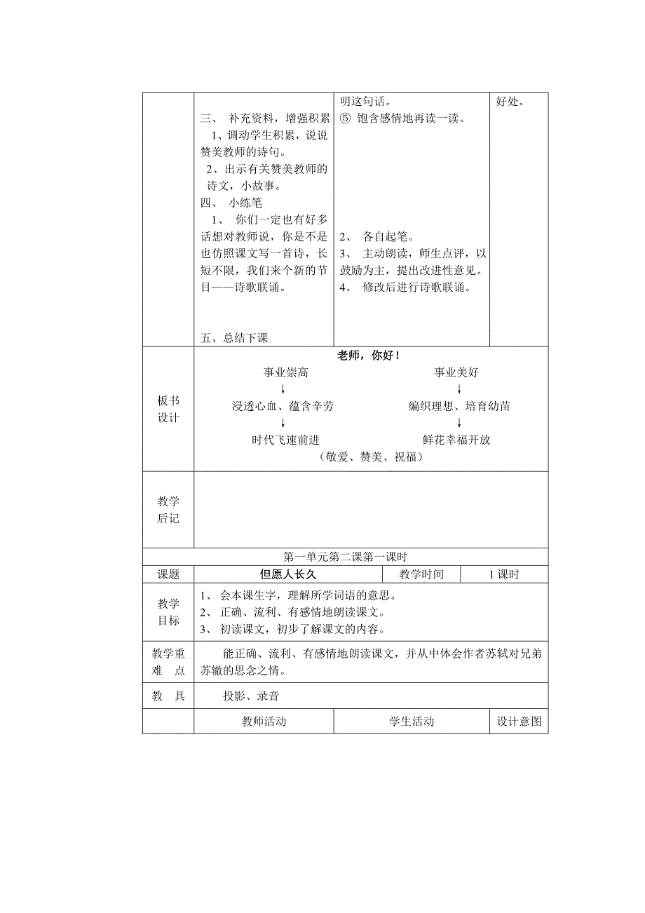 四年级上册语文单元表格备课.doc_第4页