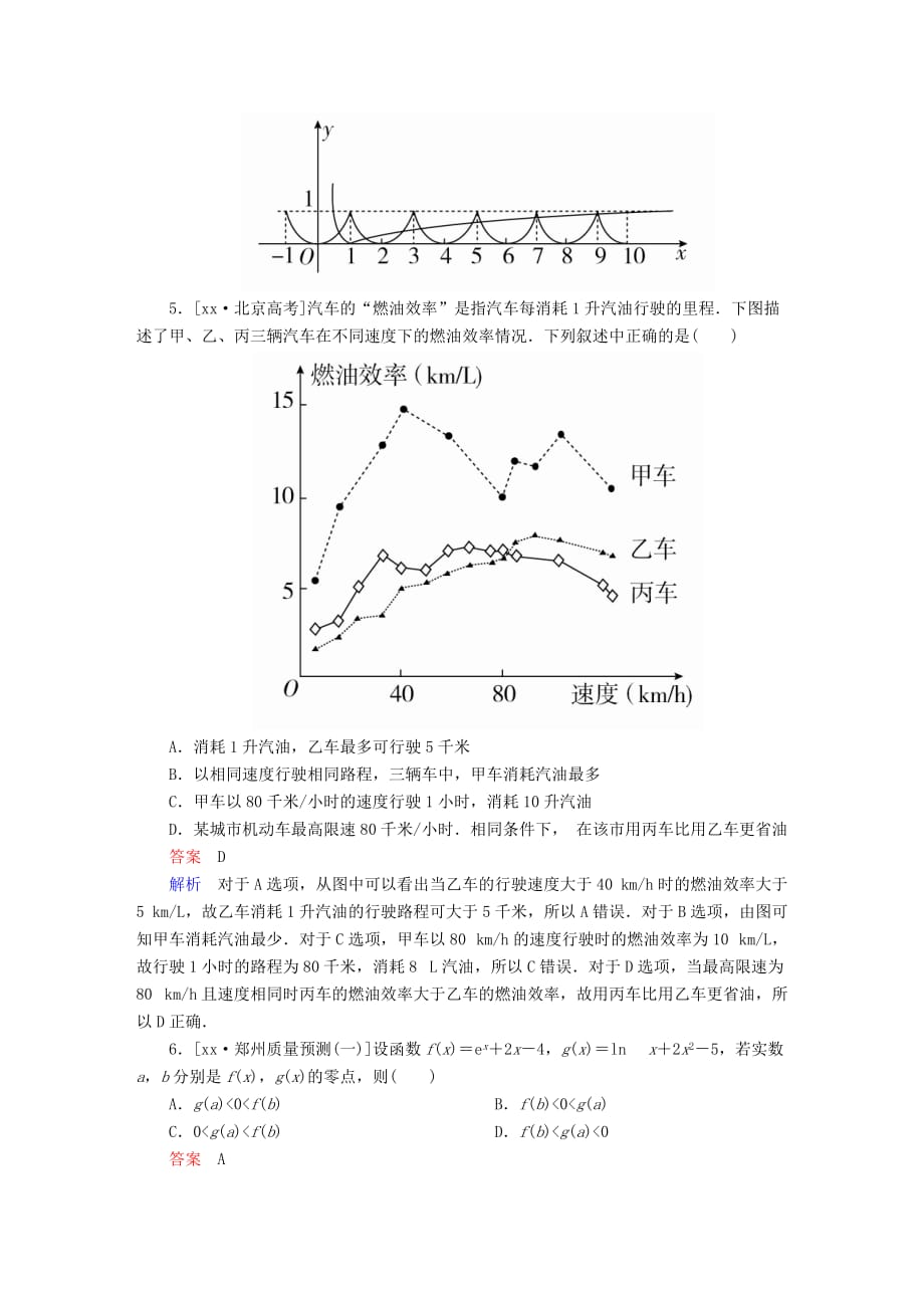 2019-2020年高考数学大二轮复习第二编专题整合突破专题二函数与导数第二讲函数与方程及函数的应用适考素能特训.DOC_第2页