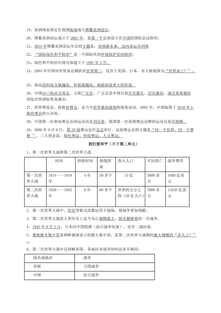 六年级品社上下册复习资料.docx_第2页