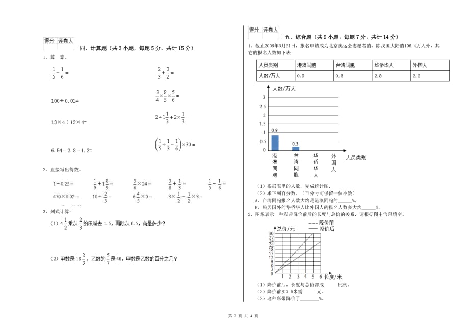 2020年六年级数学【下册】过关检测试题B卷 附解析.doc_第2页