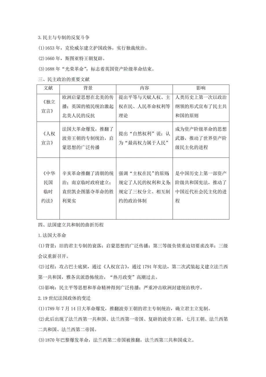 2019-2020年高考历史 考前三个月 第一部分 专题四 近代社会的民主思想与实践（含解析）选修2.doc_第2页