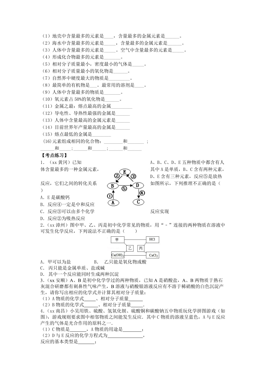 2019-2020年中考化学（泰安适用）二轮专题复习（五年中考%2B考点梳理%2B强化训练）专题十五：物质的推断.doc_第3页