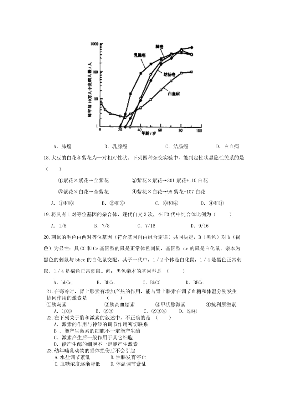 2019-2020年高一3月月考生物含答案.doc_第3页