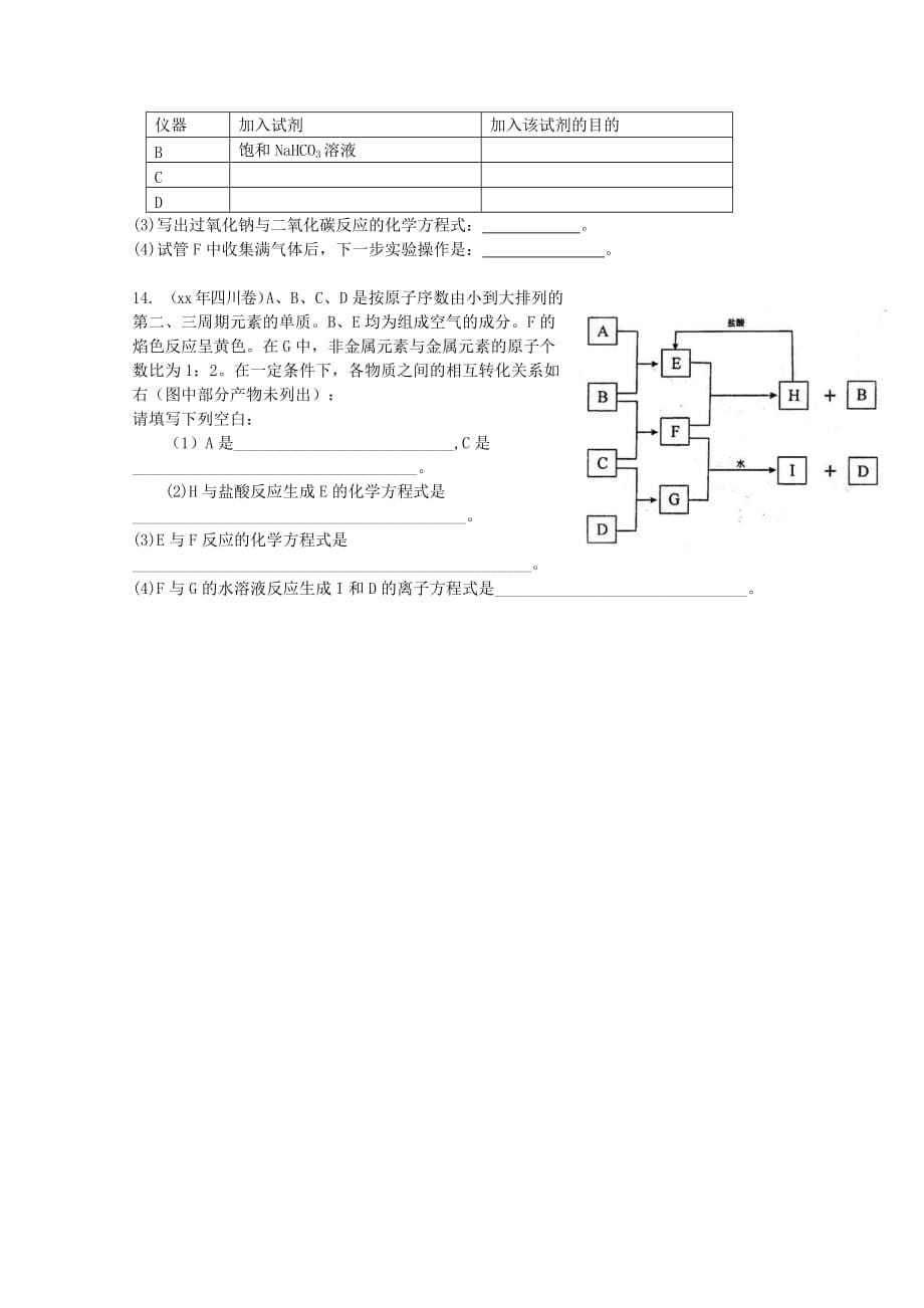 2019-2020年高三化学第一轮复习资料：碱金属高考真题 新人教版.doc_第5页