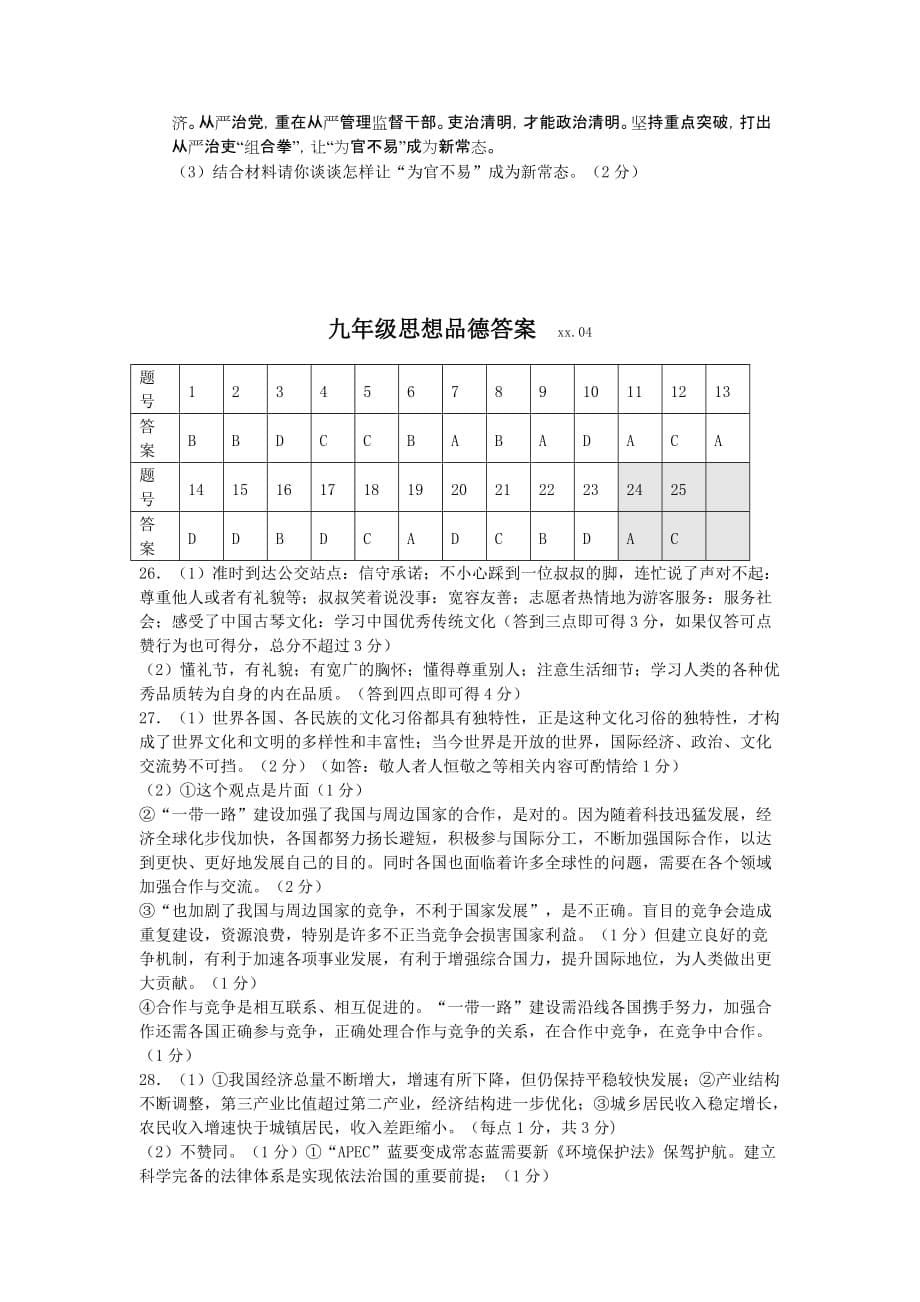 2019-2020年九年级第一次模拟政治试题.doc_第5页