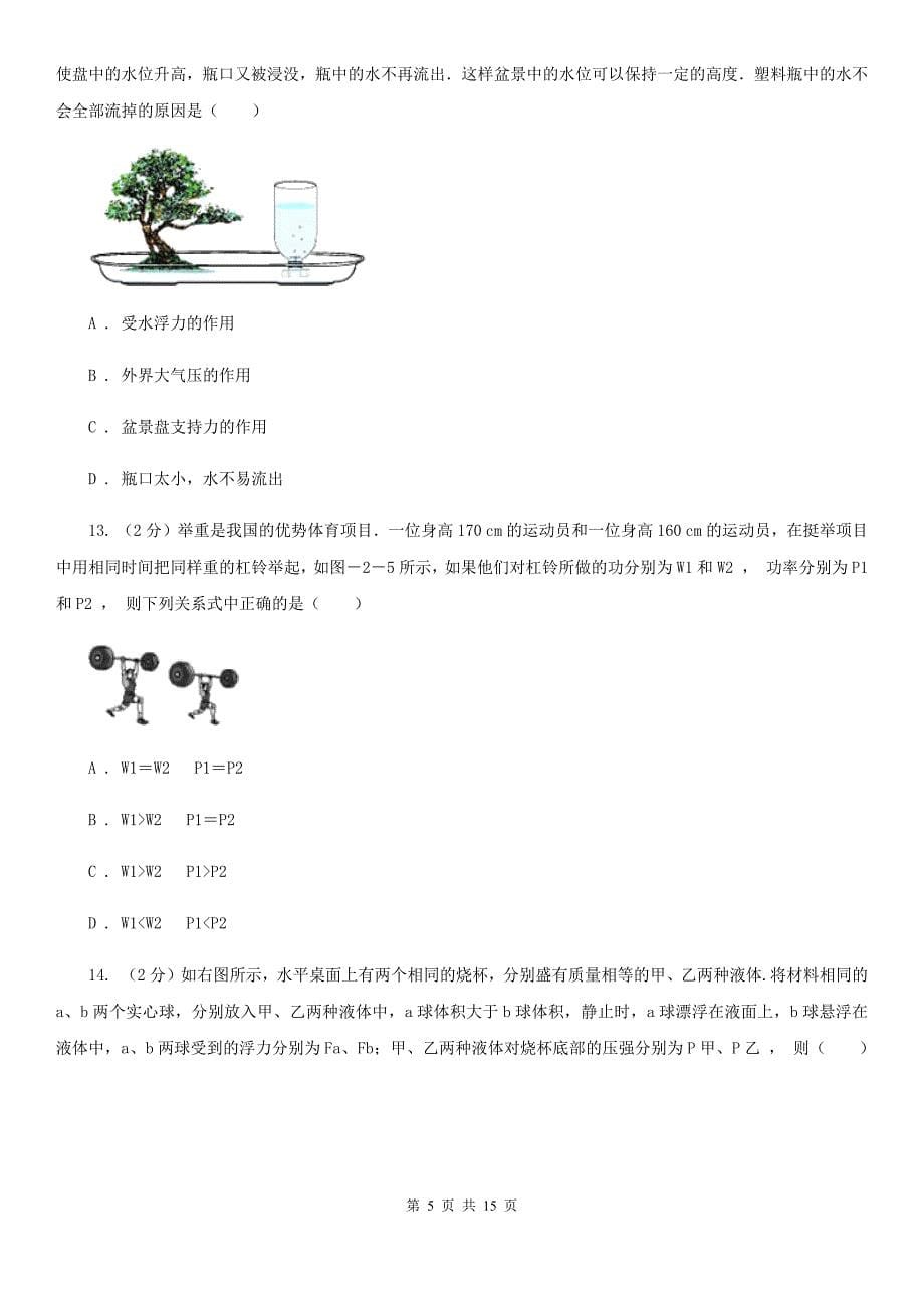 北师大版2019-2020学年八年级下学期物理期末考试试卷A卷.doc_第5页