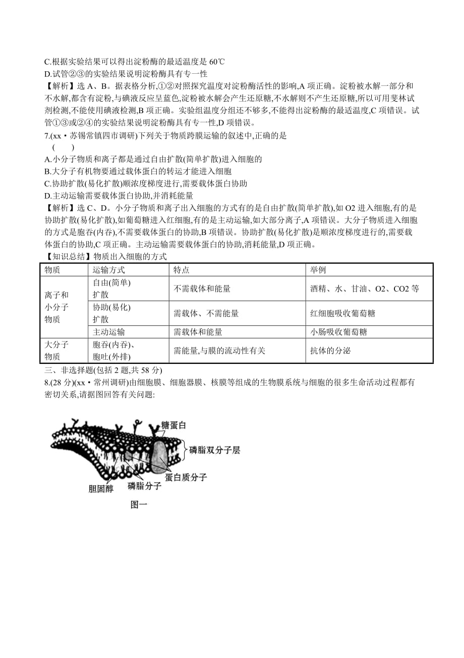 2019-2020年高考生物二轮复习 2.1物质跨膜运输、酶和ATP课时冲关练（二）.doc_第4页