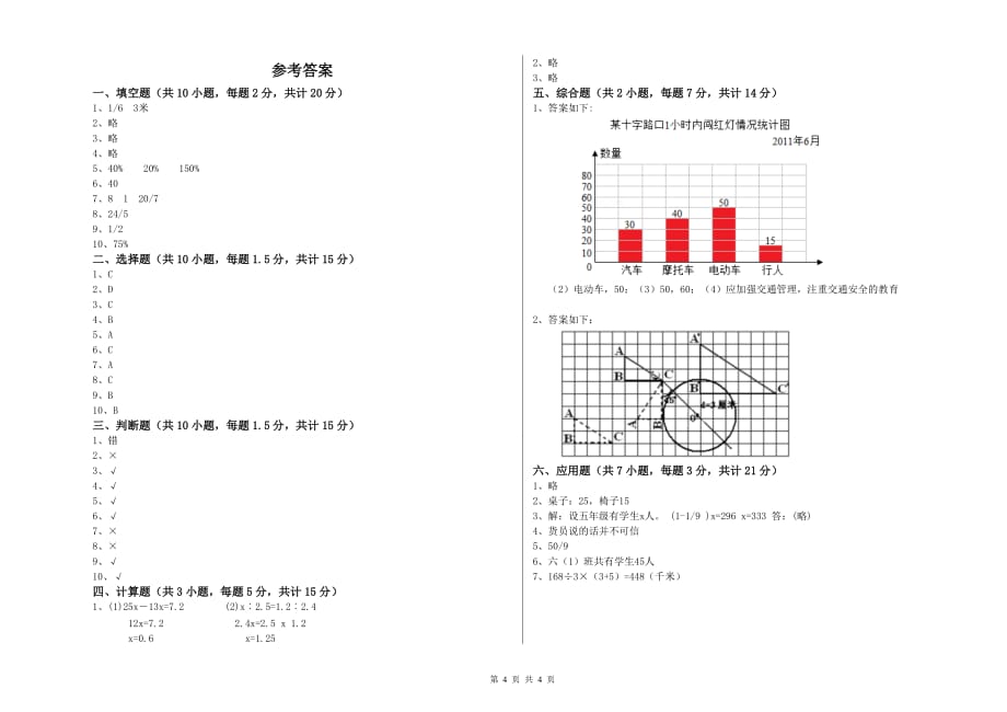 2019年六年级数学下学期月考试卷 上海教育版（附解析）.doc_第4页