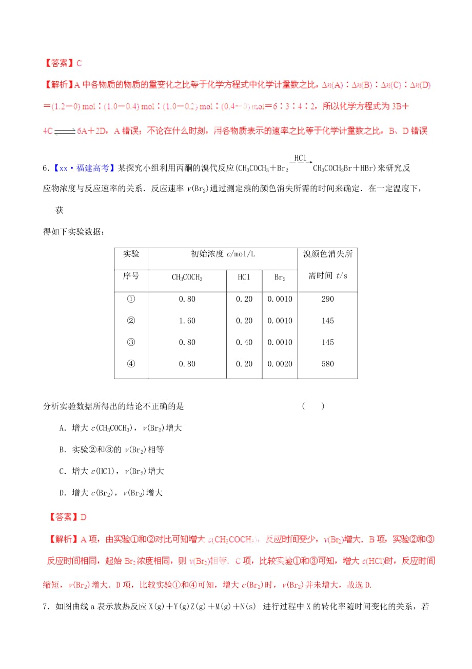 2019-2020年高考化学一轮复习 专题8.1 化学反应速率测案（含解析）.doc_第3页