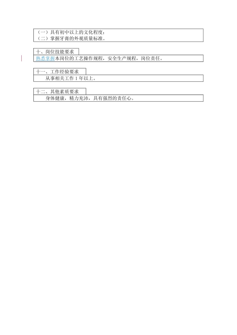 成品线操作工岗位说明书_第2页