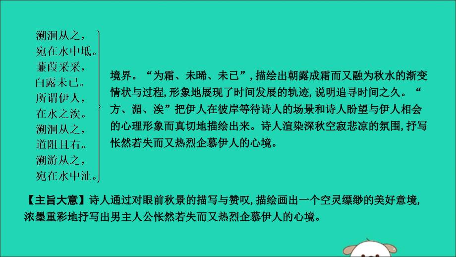 中考语文总复习第一部分教材基础自测八下古诗文《诗经》二首蒹葭课件新人教版_第3页