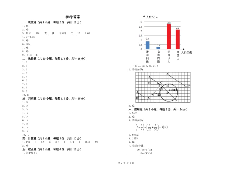 外研版小升初数学能力提升试卷B卷 附解析.doc_第4页