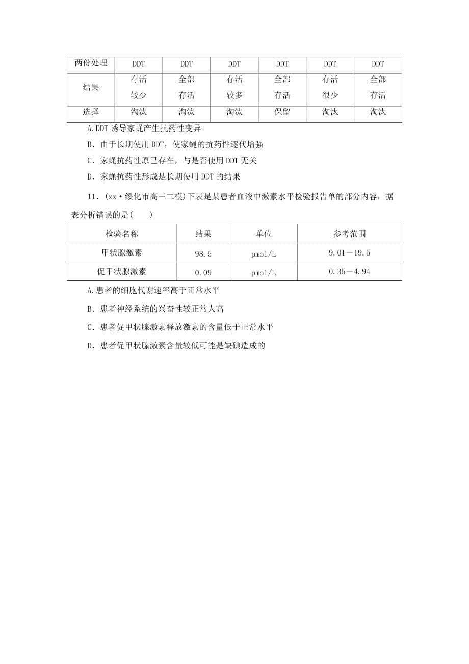 2019-2020年高考生物二轮复习 题型专项练3 曲线、柱形图及表格类.doc_第5页