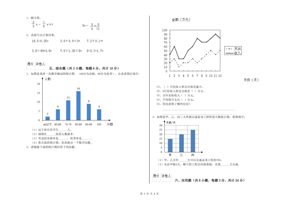 重点小学小升初数学能力检测试卷 上海教育版（附答案）.doc_第2页