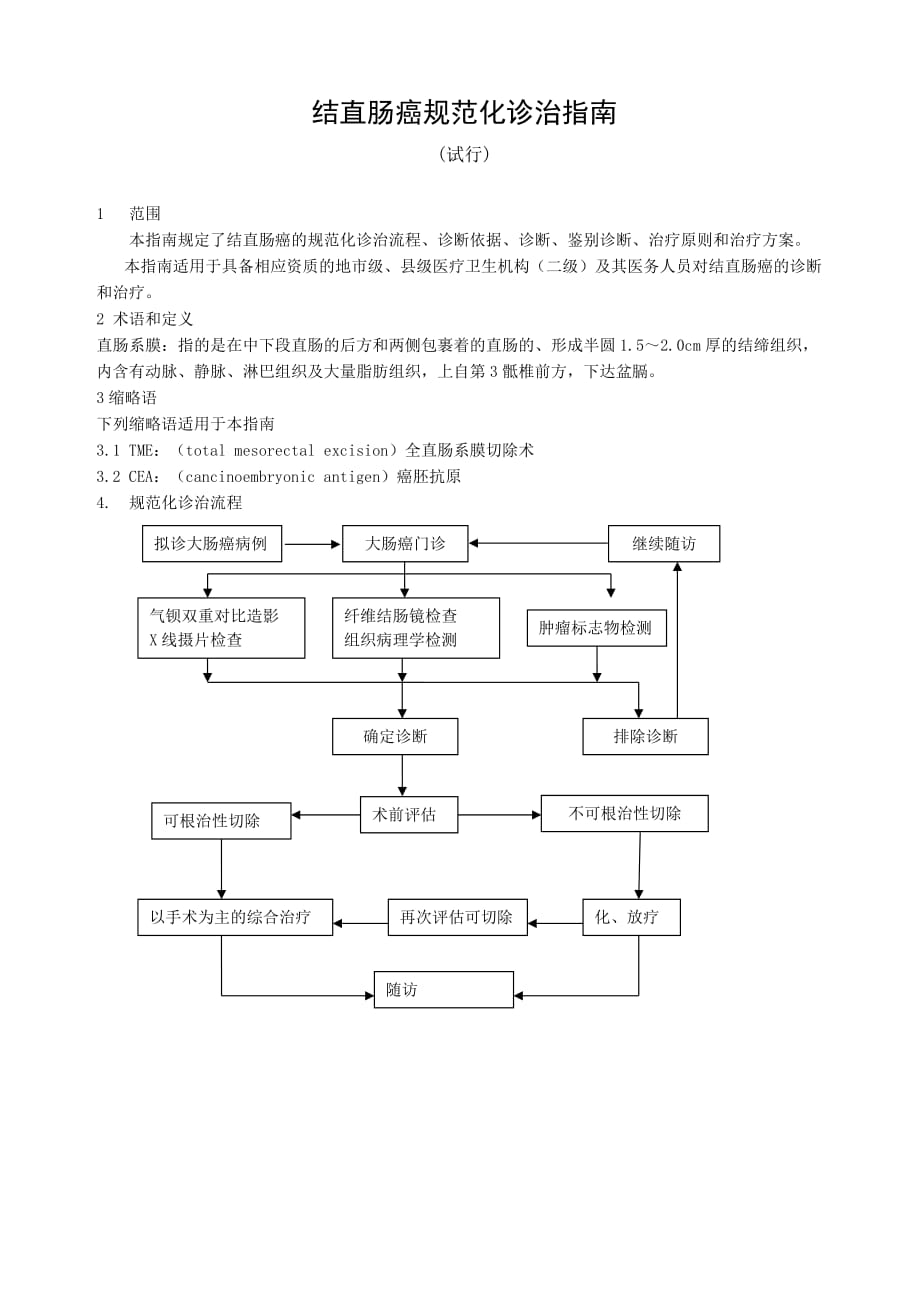 卫生部市、县级医院常见肿瘤规范化诊疗指南结直肠癌.doc_第1页