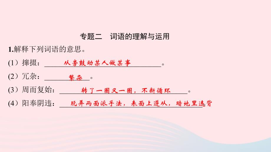 八年级语文下册期末专题复习二词语的理解与运用习题课件新人教_第2页