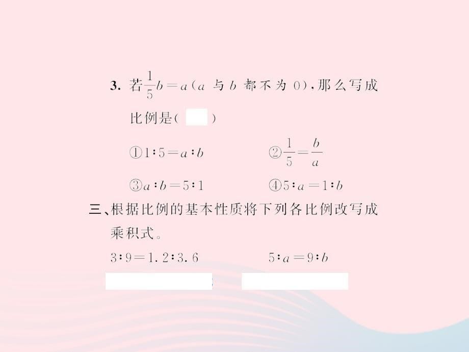 六年级数学下册4比例比例的基本性质习题课件新人教_第5页