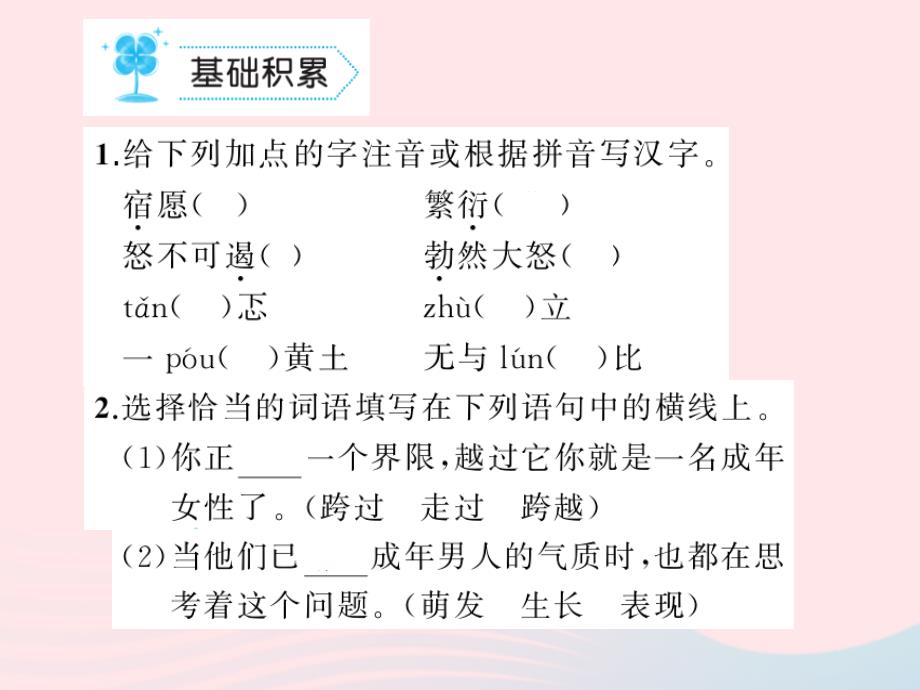 九年级语文上册第二单元8致女儿的信习题课件（新版）新人教版_第2页