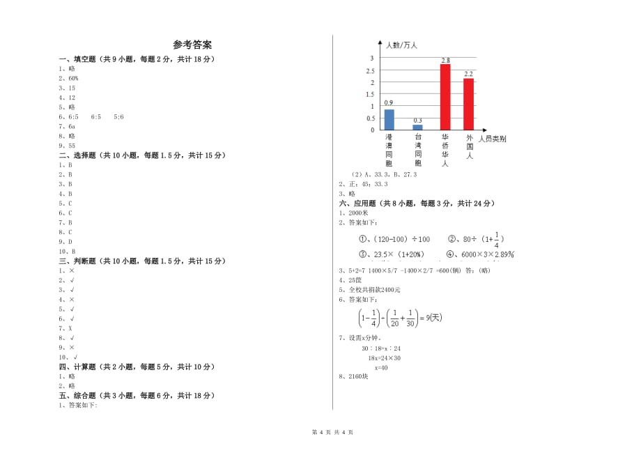 外研版小升初数学考前检测试卷C卷 含答案.doc_第4页