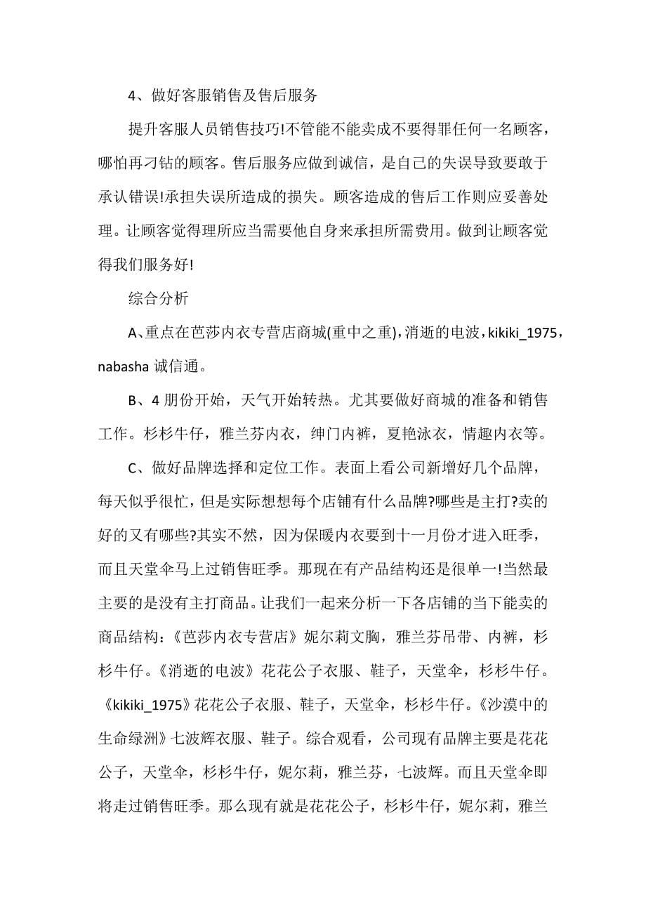 工作计划书 网络营销工作计划书格式范文_第5页